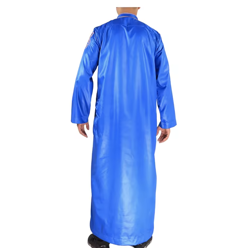 2024 High Quality New Moroccan Muslim Thawb Shinny Men Abaya Long Sleeve Thobe Jubba