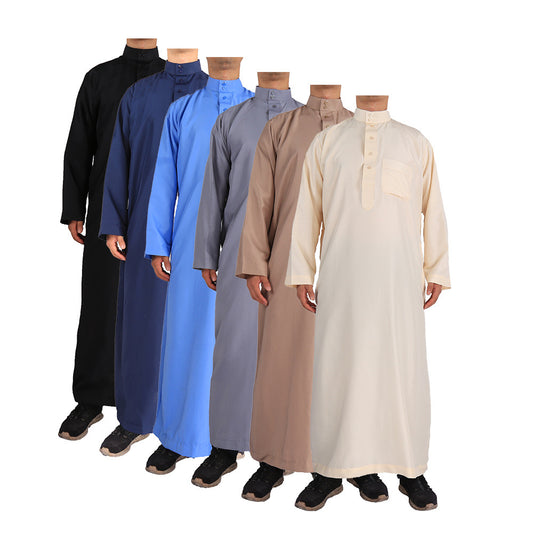 Wholesale Men’s Saudi Arabia Kuwait Muslim Thobe Fashion Caftan Turkey Luxury Robe