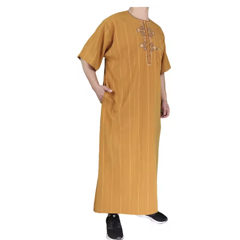 2024 Hot-selling Muslim Morocco Design Cool Man Thobe Saudi Arab Robe