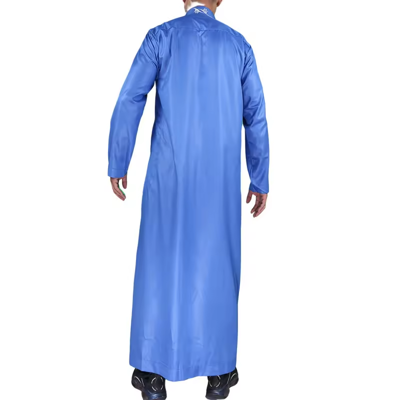 2024 High Quality Qatar Popular Design Muslim Robe Comfortable Material Men Thobe